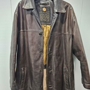 Marc New York Men's Dark Brown Leather Trench Coat